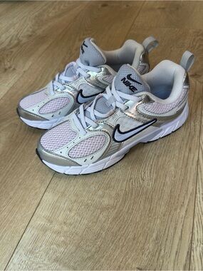 Nike V5 Kids' Silver & Light Pink Running Shoes
